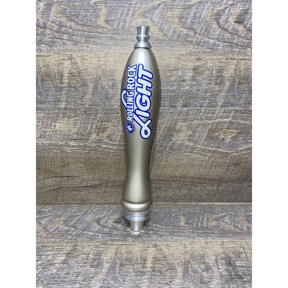 Rolling Rock Light Silver Pub Style Logo Beer Tap Handle 11.5" Tall - Excellent!